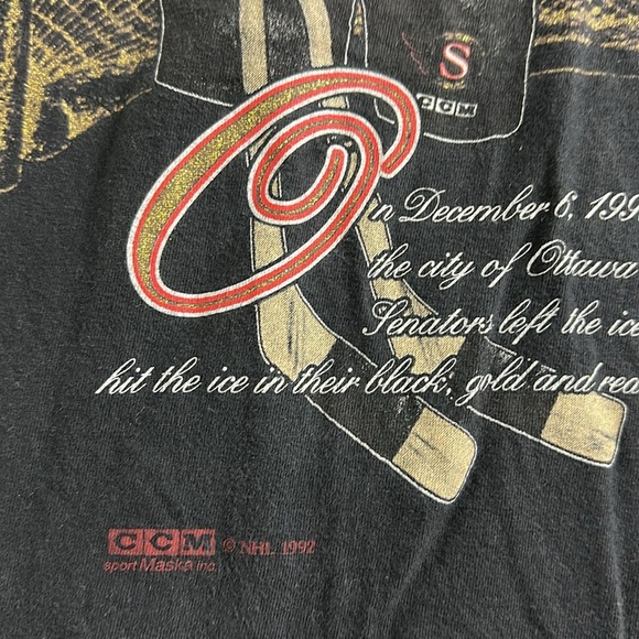 Ottawa Senators CCM Nutmeg Vintage 90s Black Graphic T-Shirt - Size XL - Picture 6 of 8